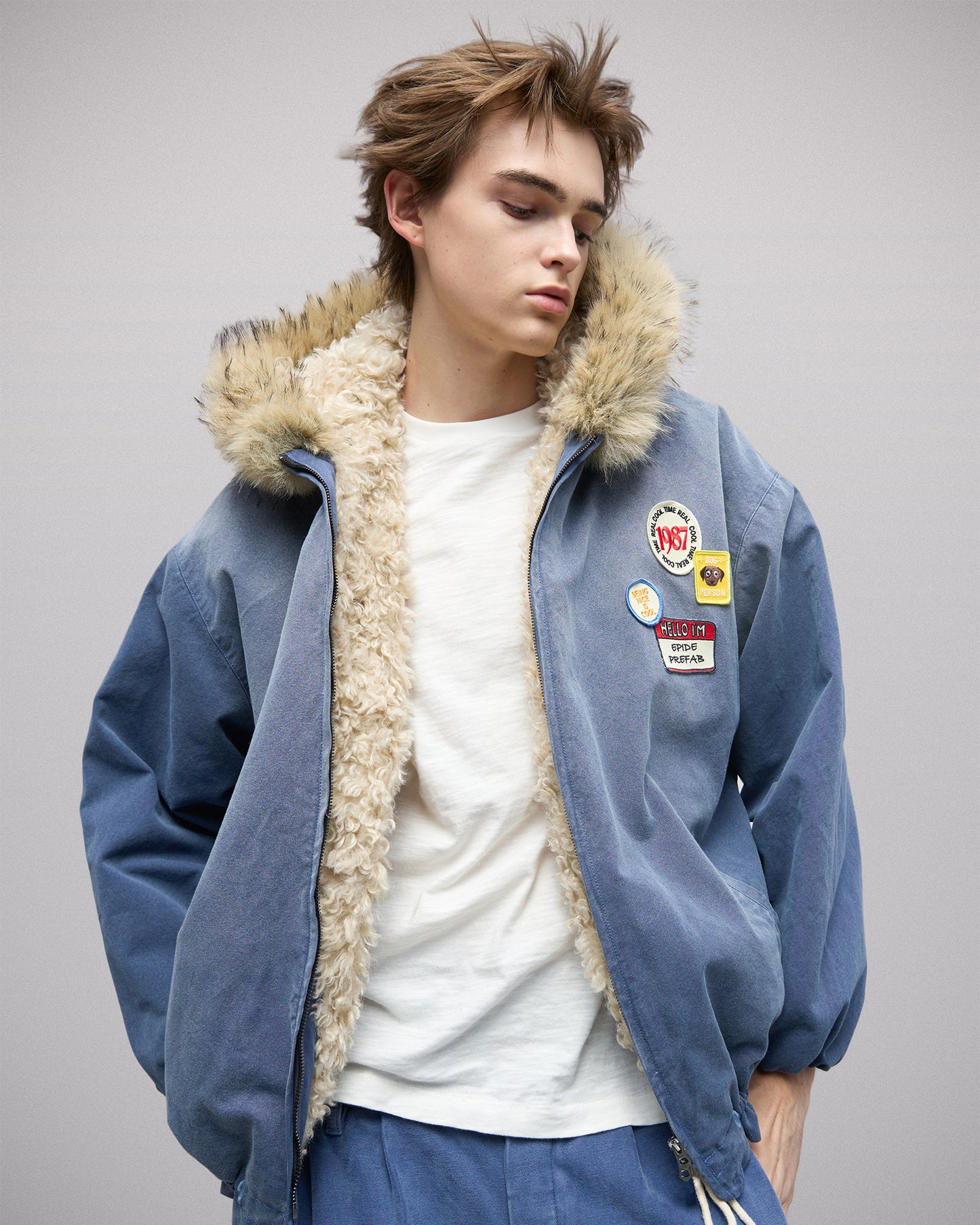 Faux Fur Patch Jacket