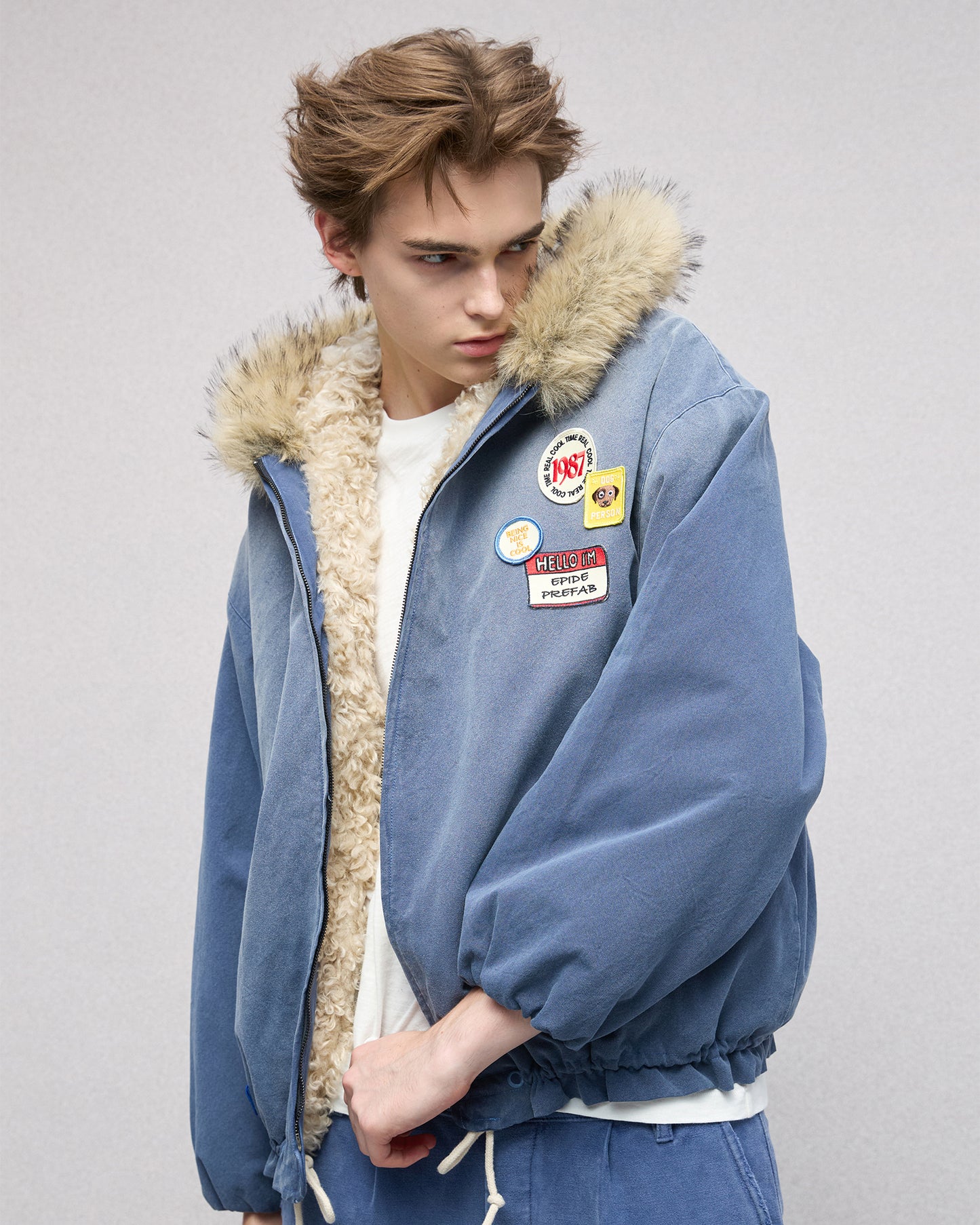 Faux Fur Patch Jacket