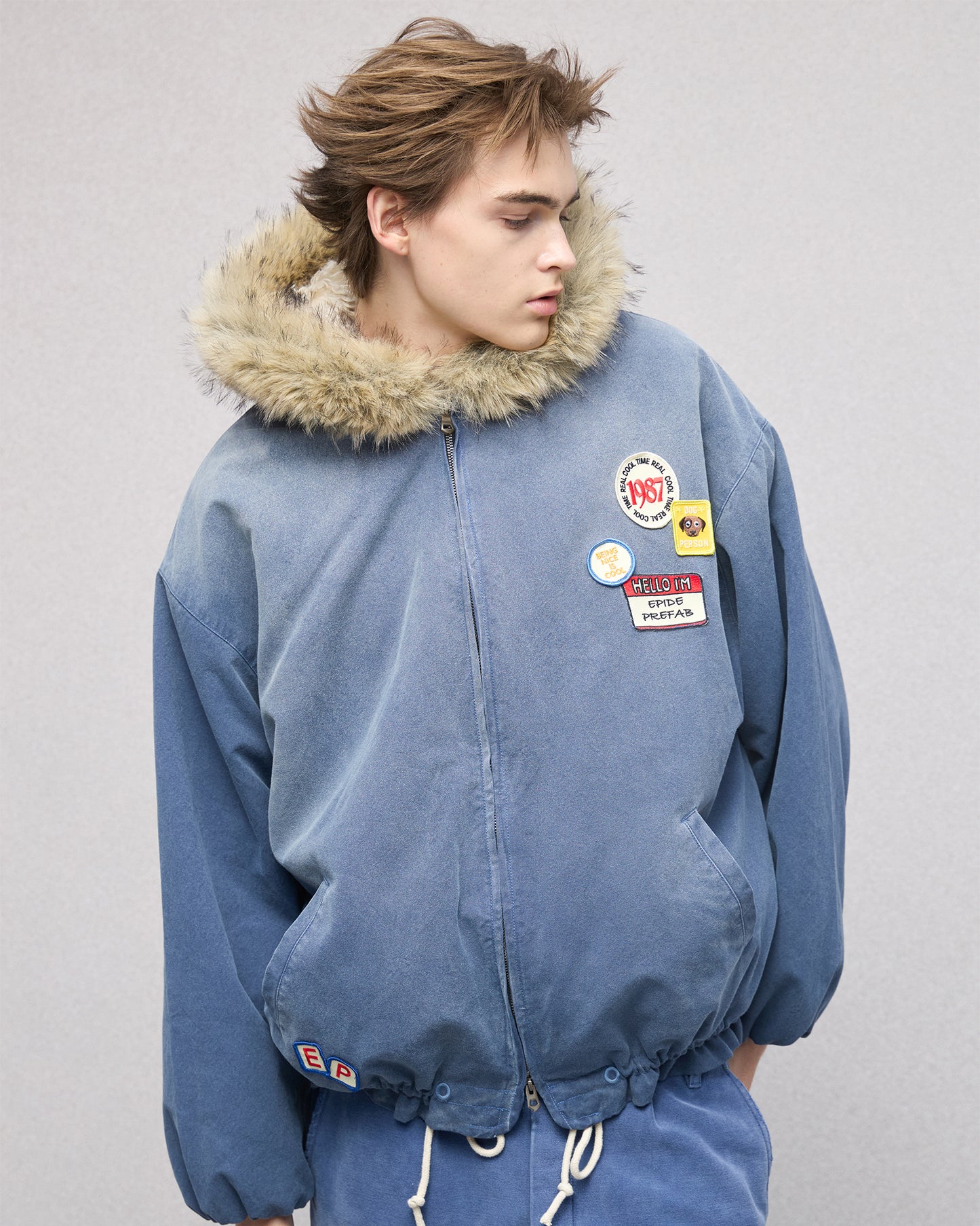 Faux Fur Patch Jacket