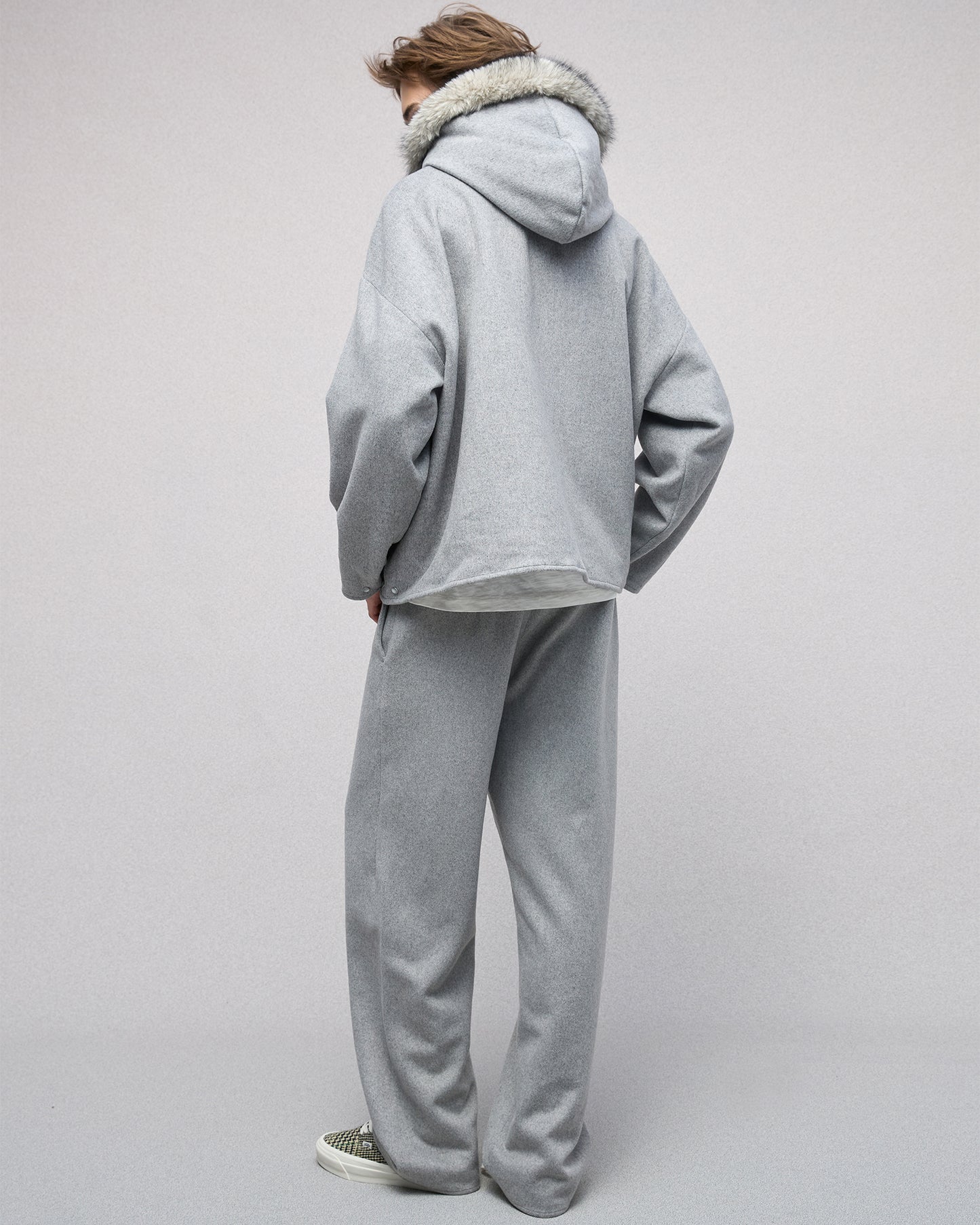 Eco Fur and Wool HoodedJacket