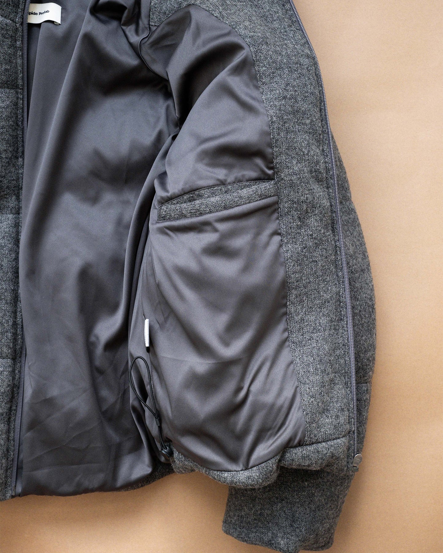 Wool-blend Gray Puffer Down Jacket