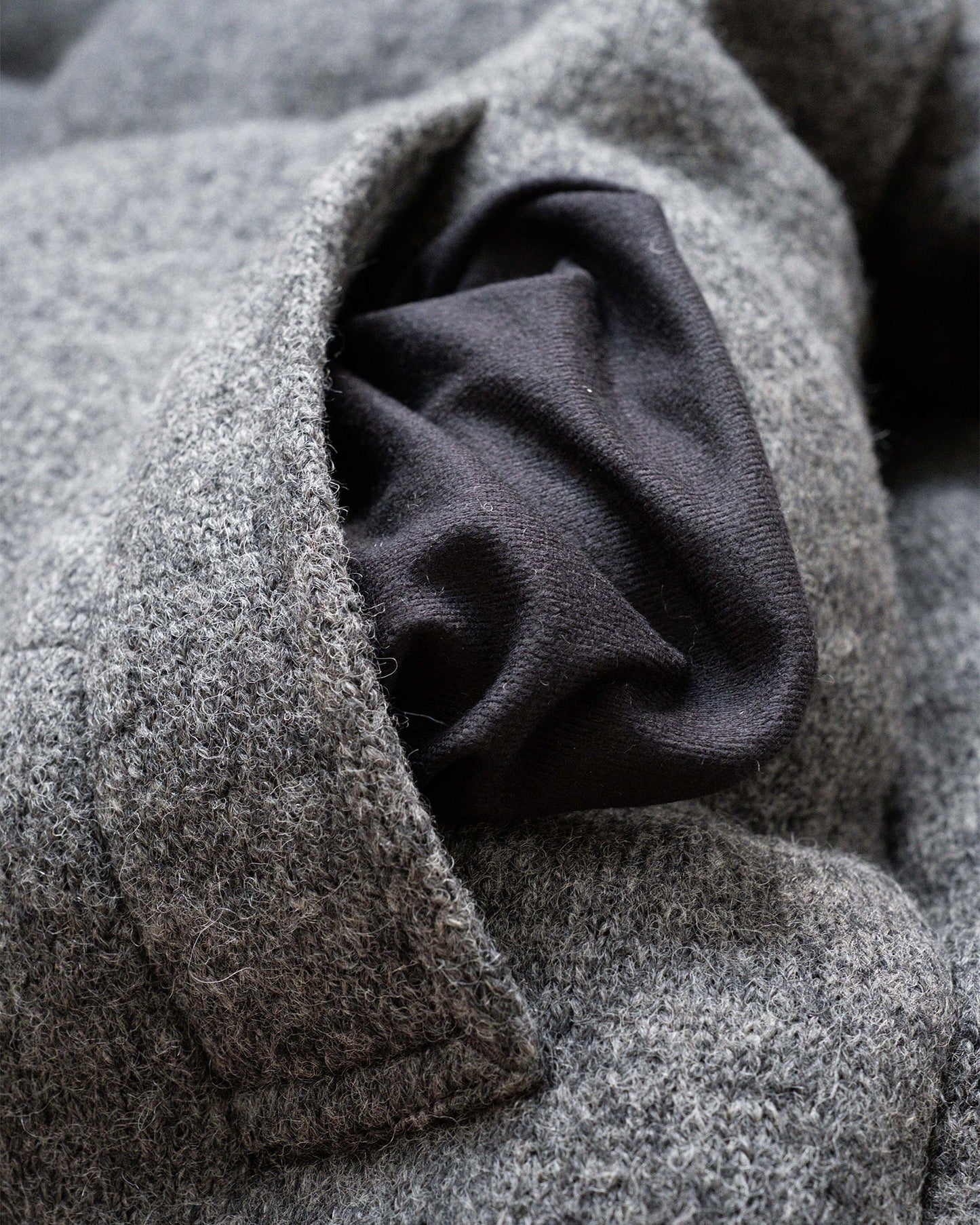 Wool-blend Gray Puffer Down Jacket