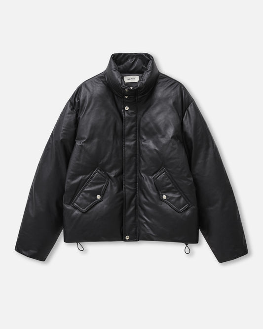 Leather Puffer Down acket in Lambskin