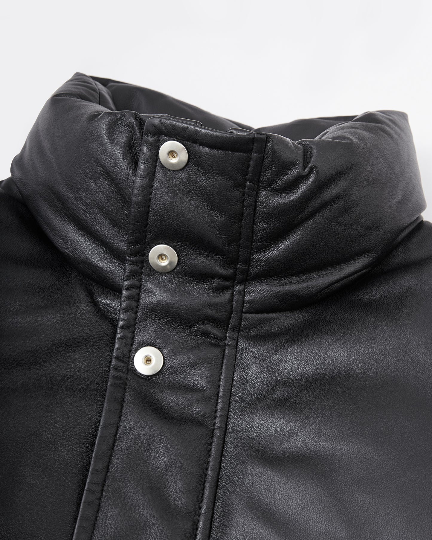 Leather Puffer Down acket in Lambskin