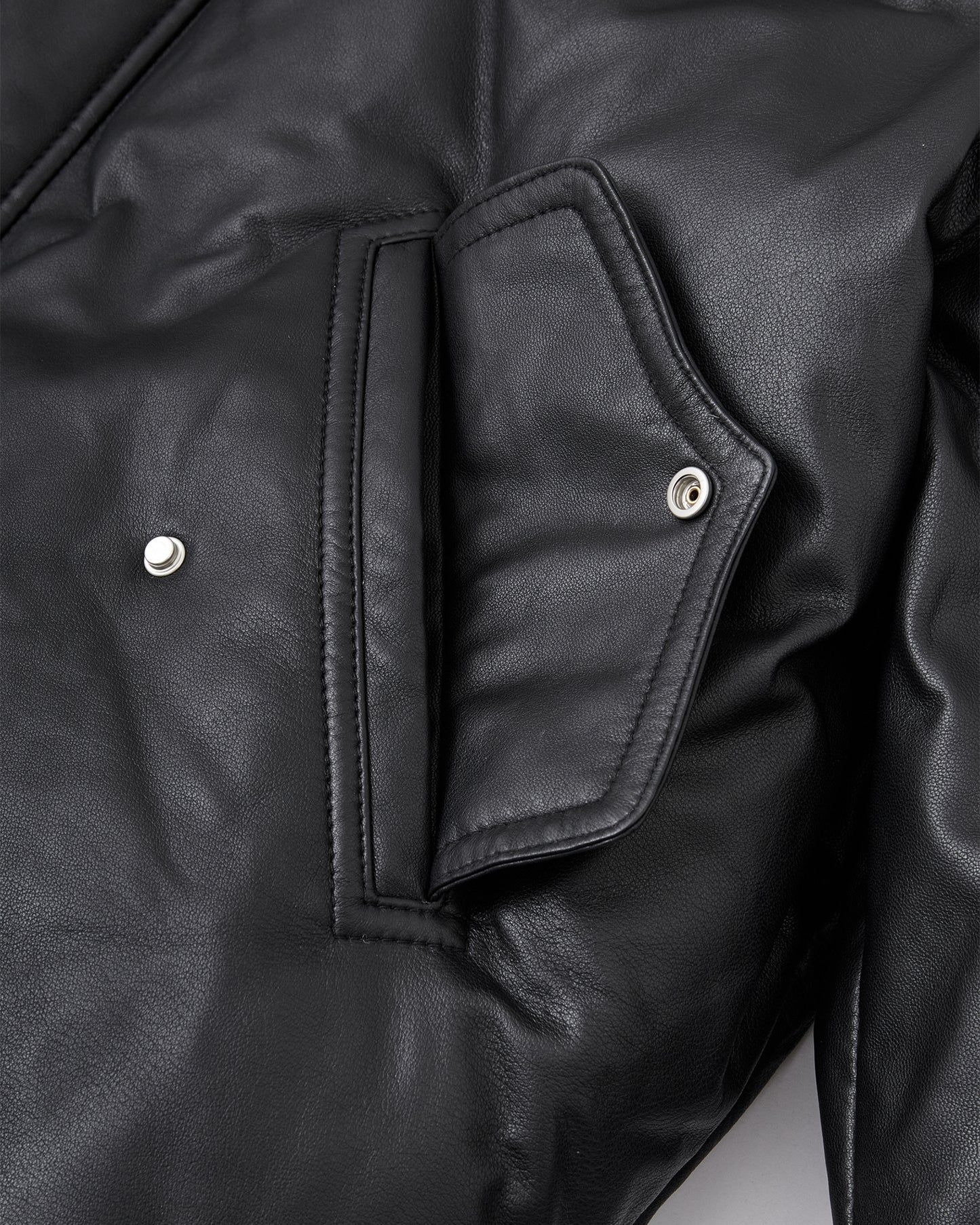 Leather Puffer Down acket in Lambskin