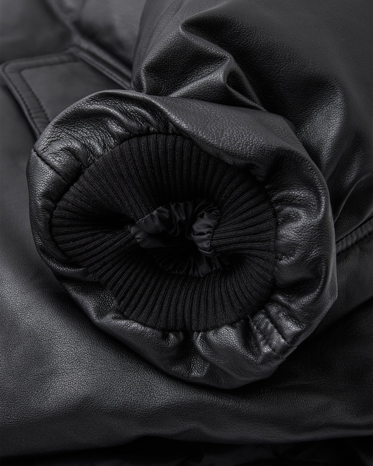 Leather Puffer Down acket in Lambskin