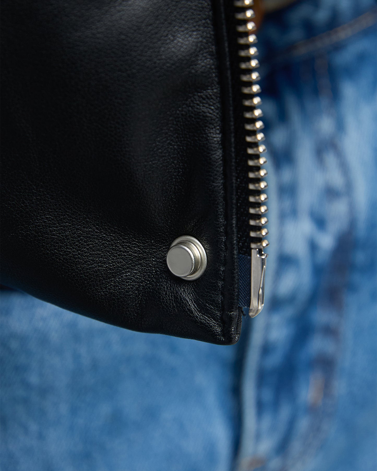 Leather Puffer Down acket in Lambskin