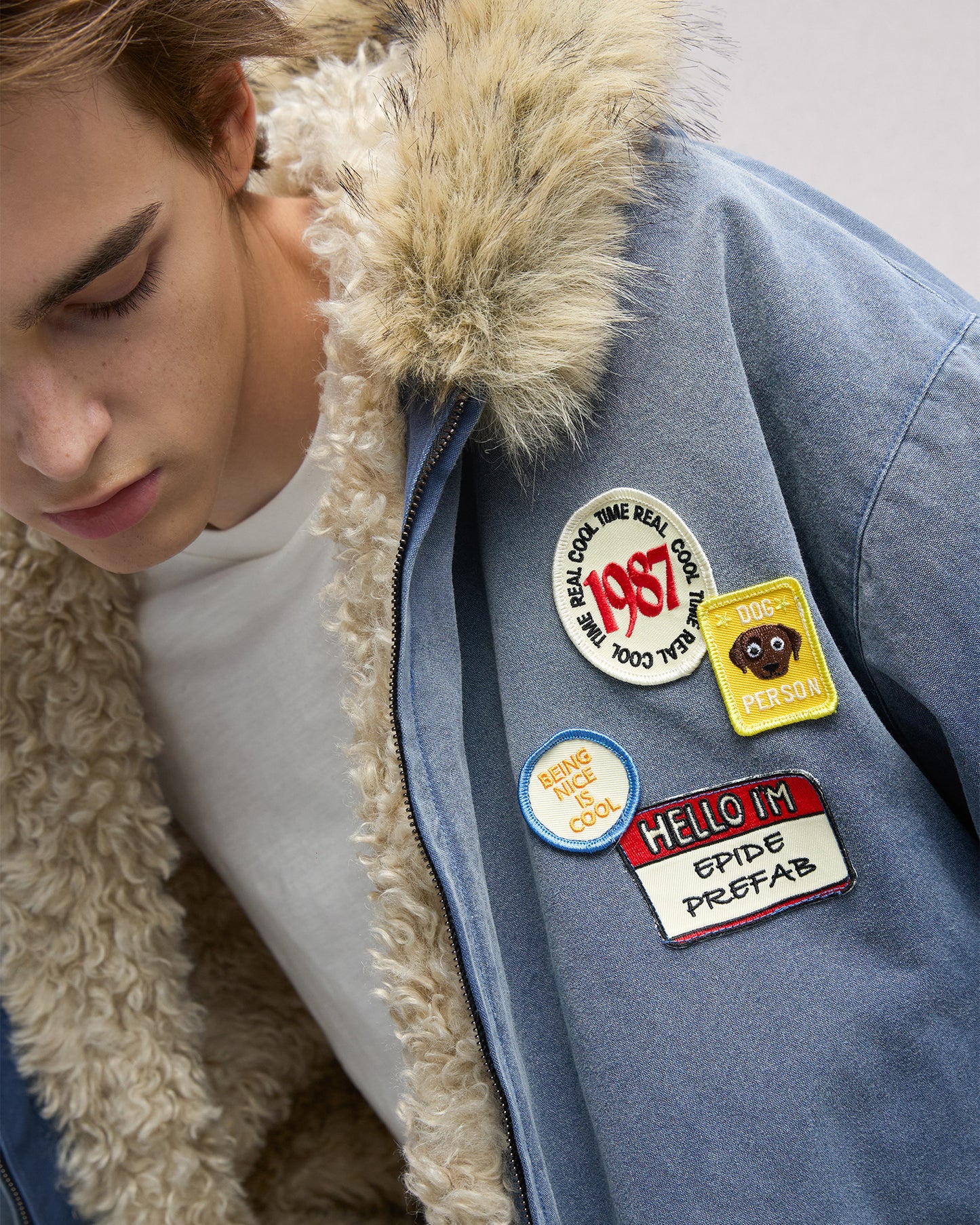 Faux Fur Patch Jacket