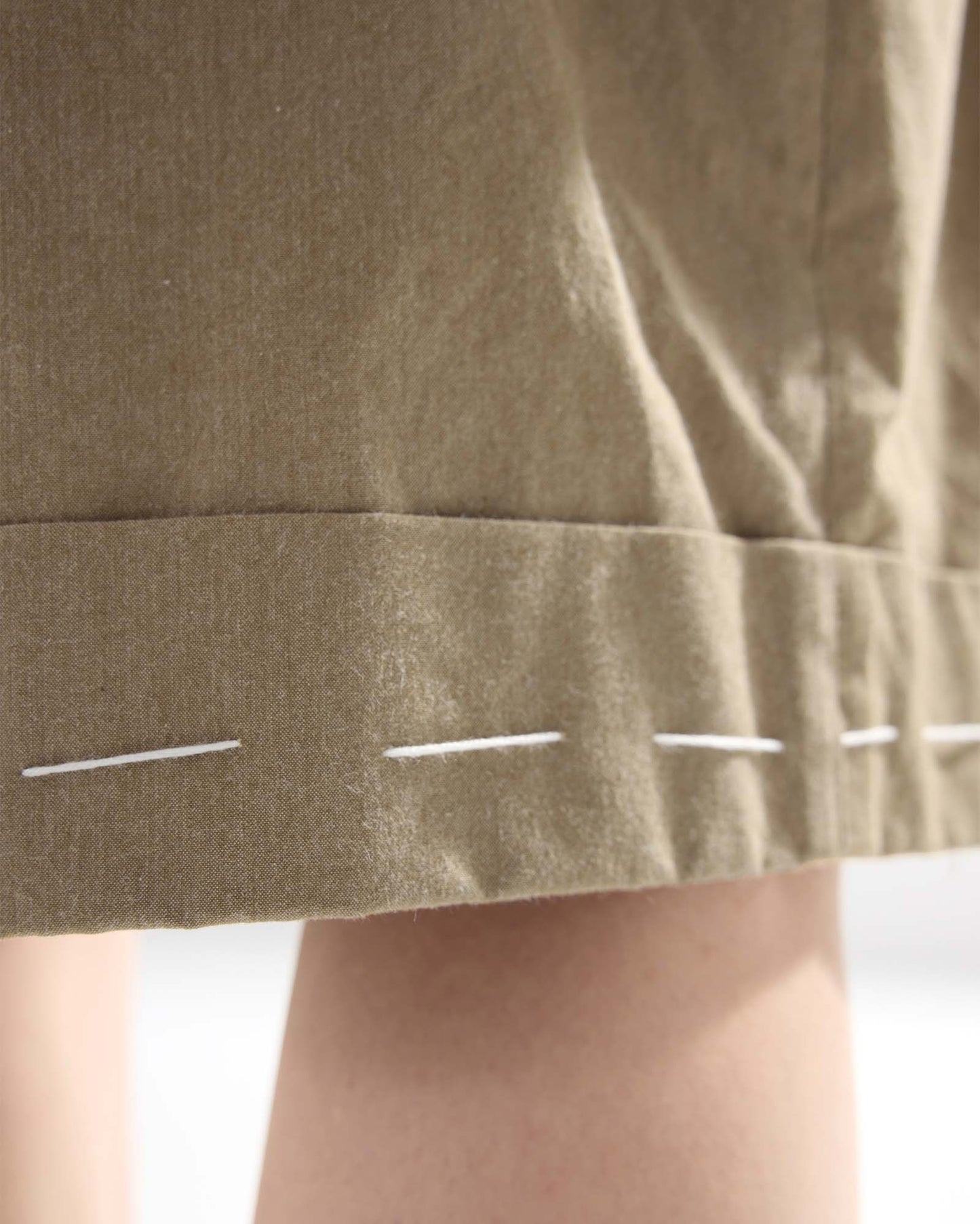Sashiko Pleated Shorts in Pima Cotton