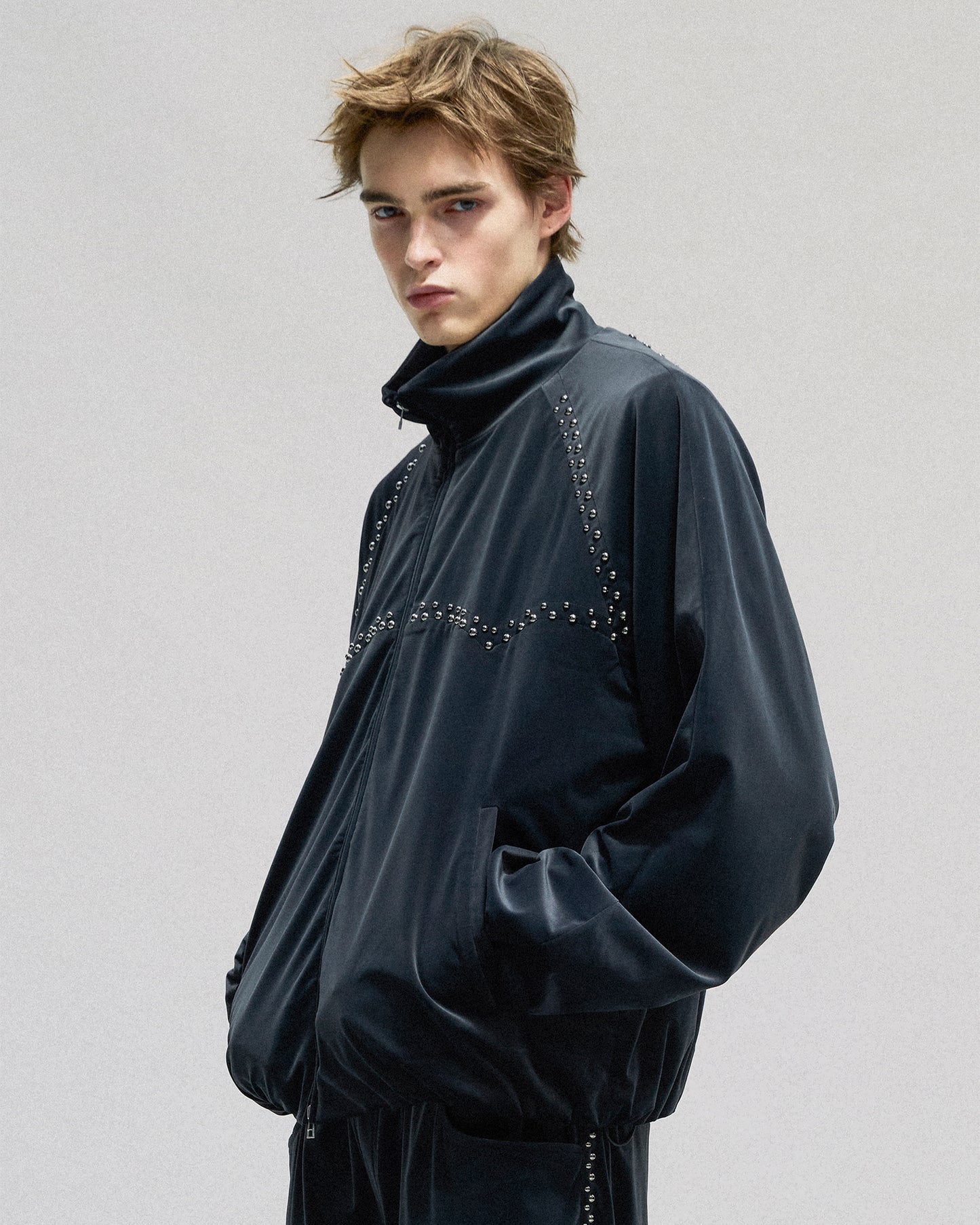 Studded Velvet Track Jacket