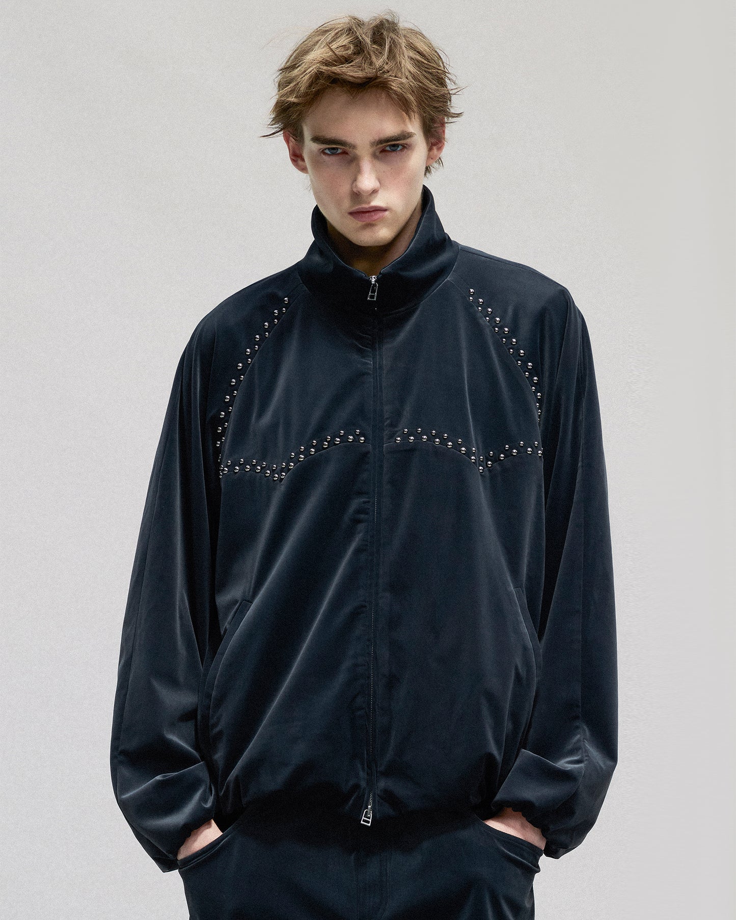 Studded Velvet Track Jacket