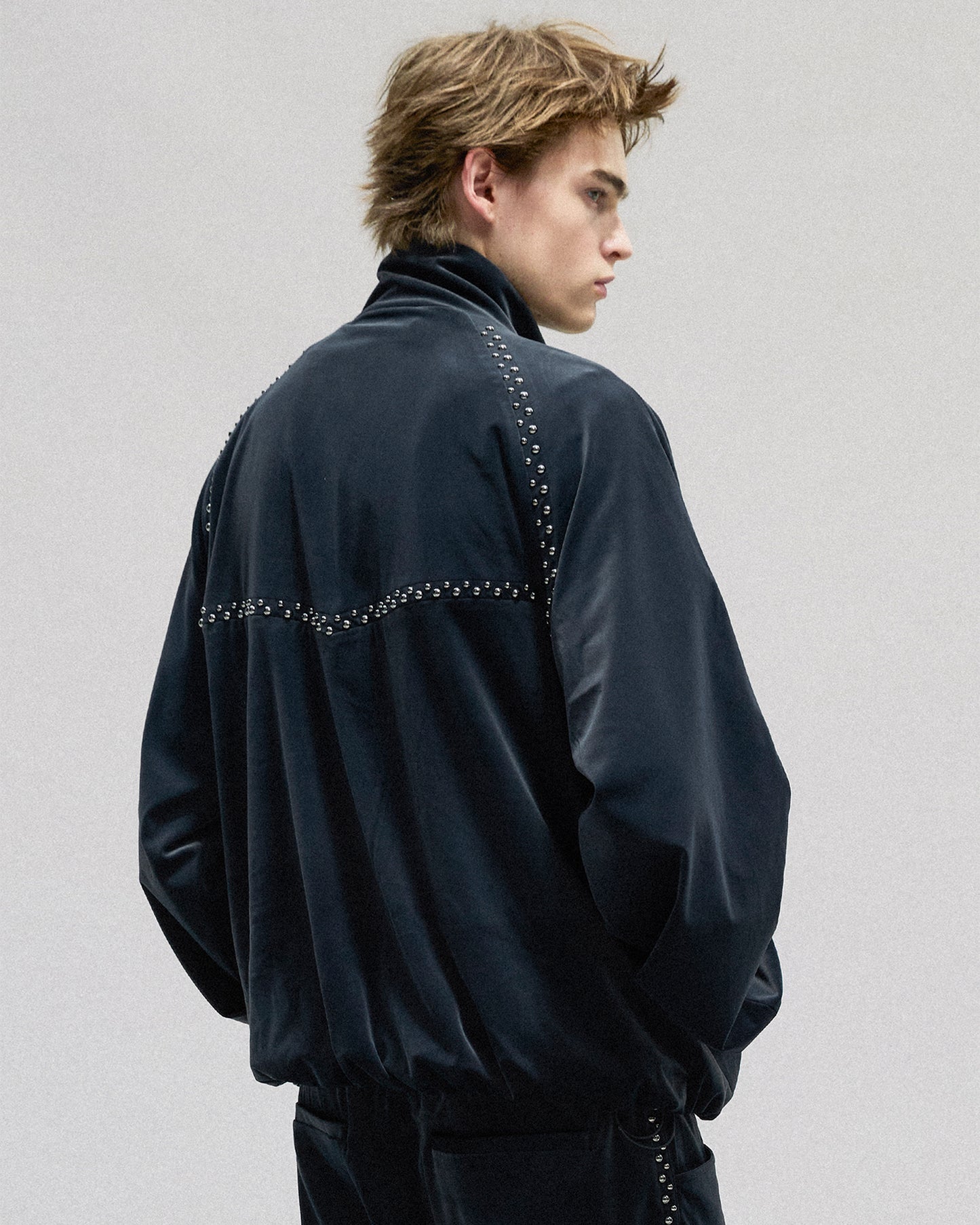 Studded Velvet Track Jacket