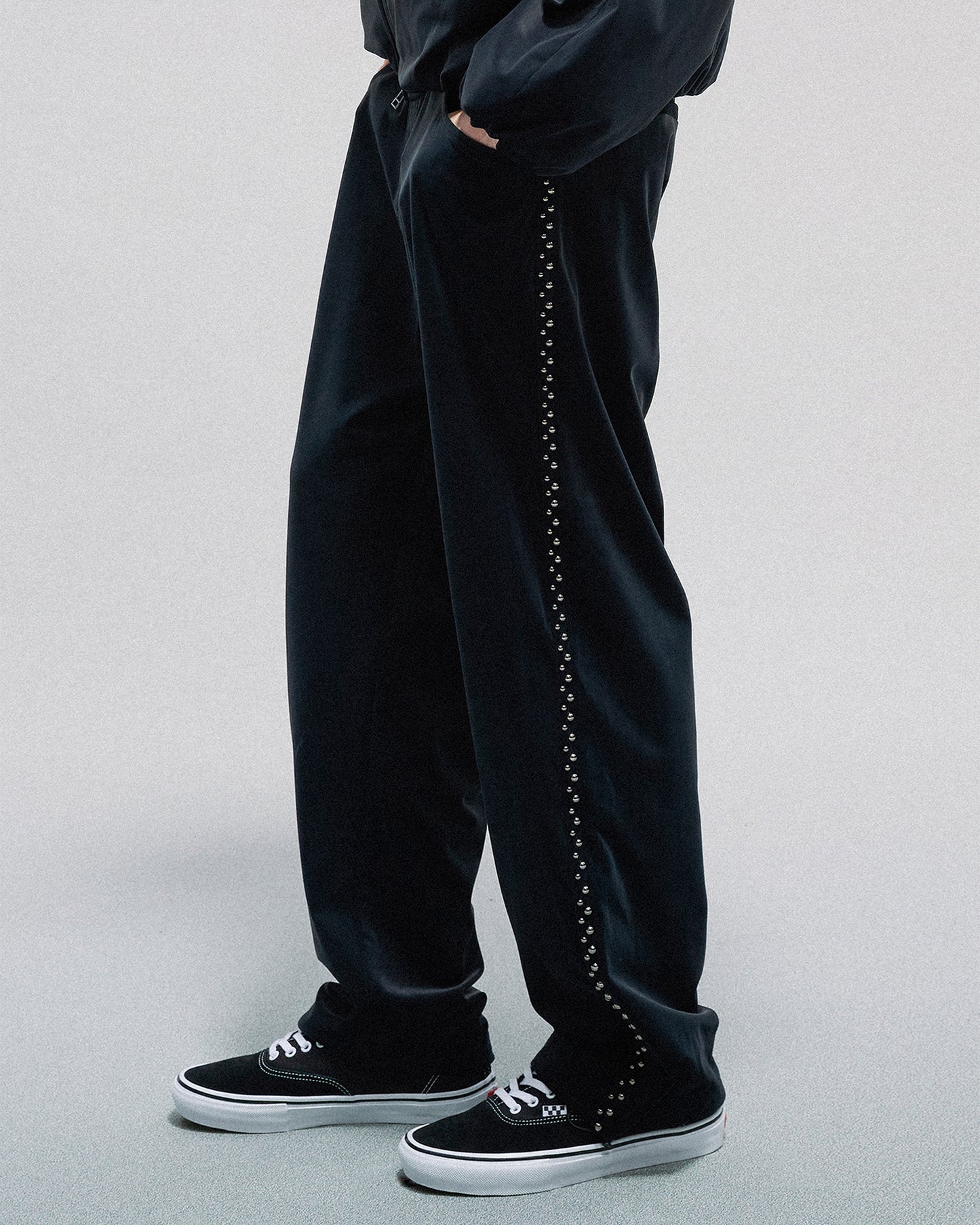 Studded Velvet Track Pants