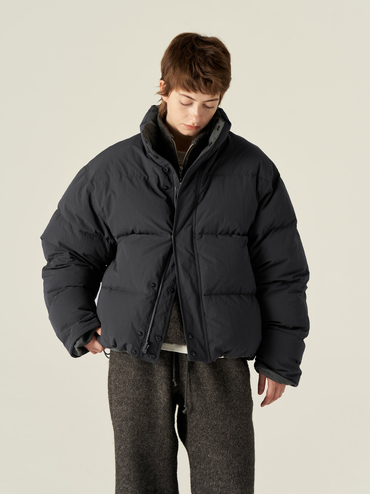 Reversible Blended Wool Down Jacket