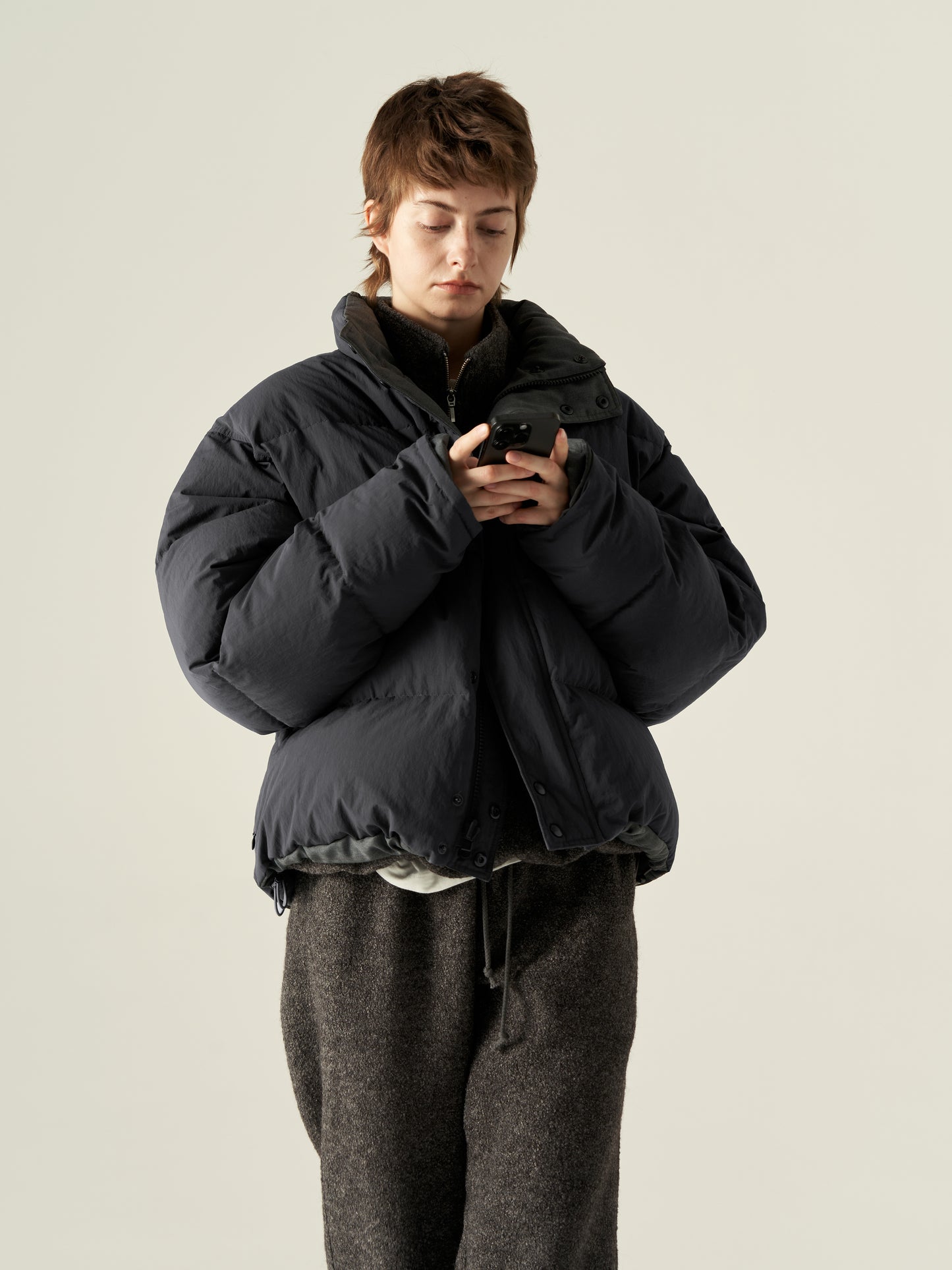 Reversible Blended Wool Down Jacket