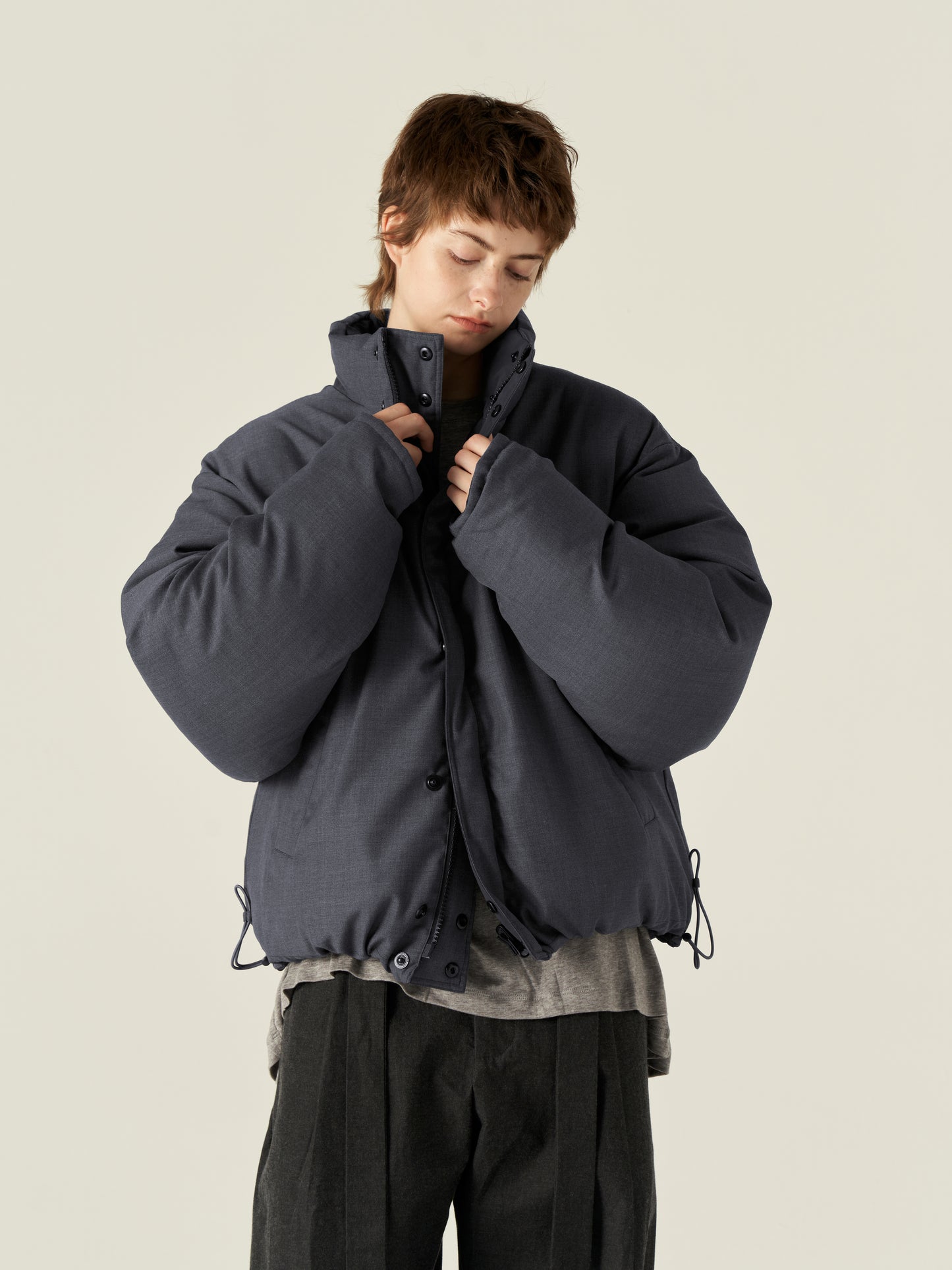 Reversible Blended Wool Down Jacket