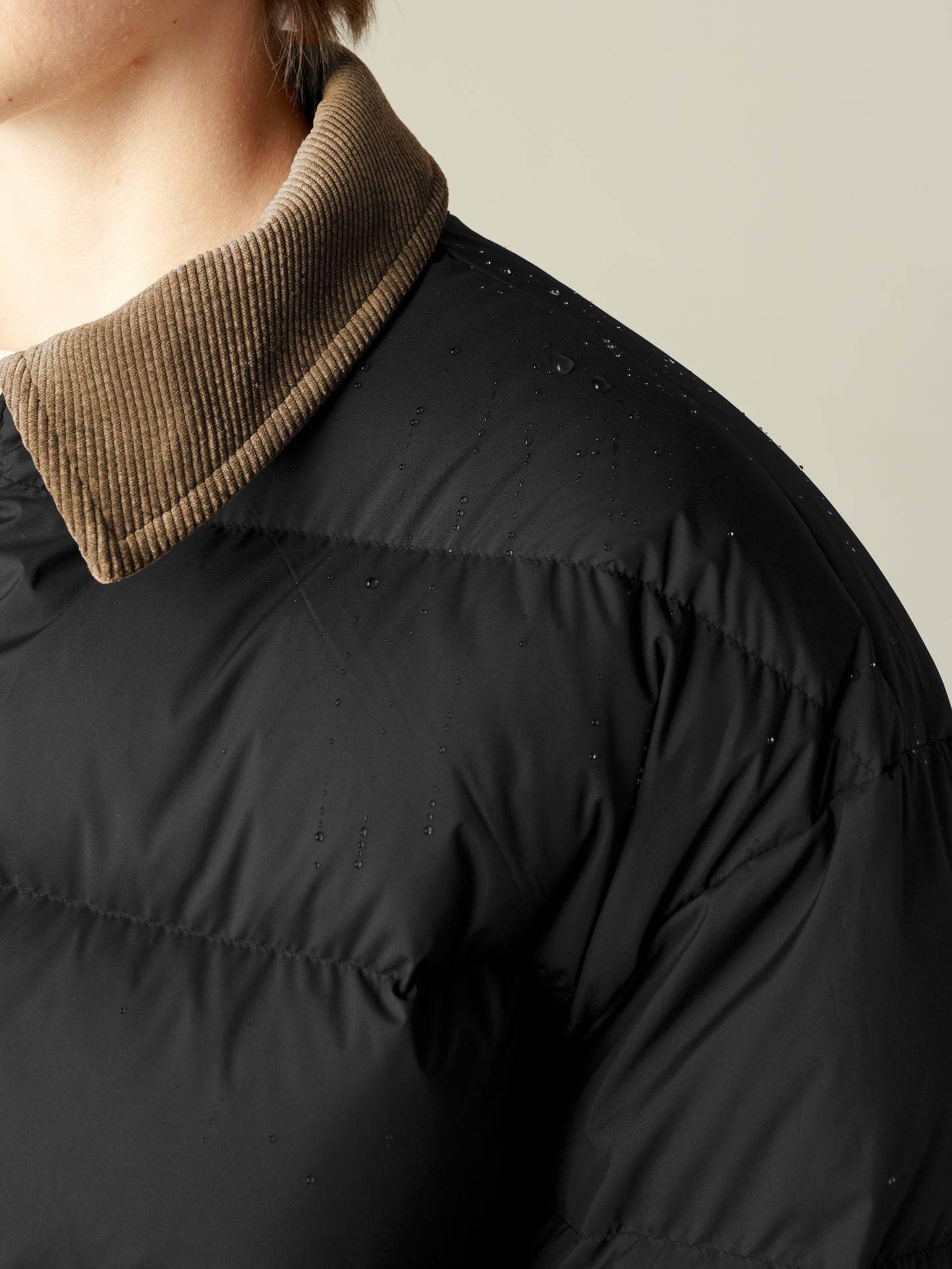 Reversible Down Jacket with Velvet Collar