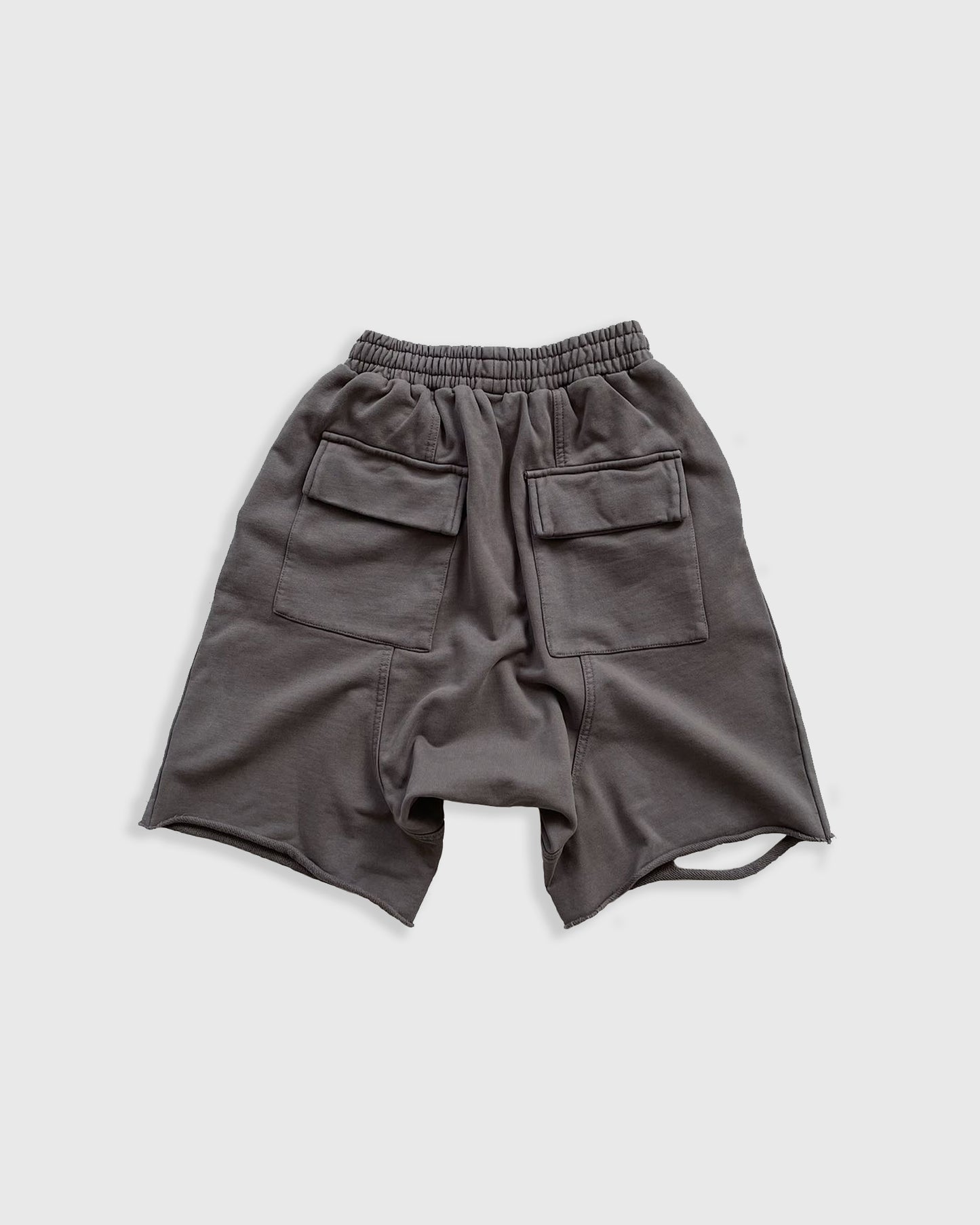 Drop-Crotch Distressed Shorts