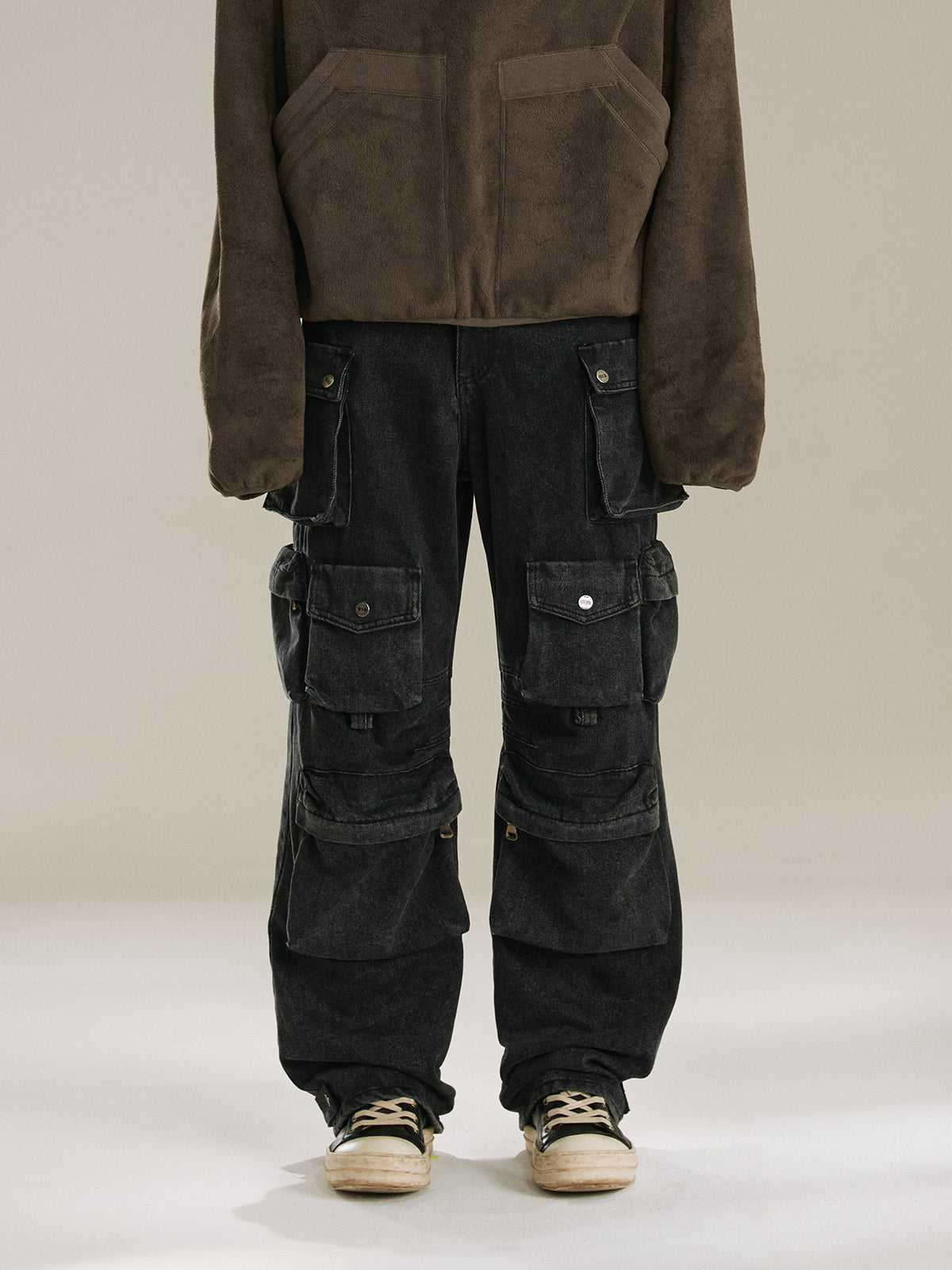 Multi Pocket Washed Cargo Jeans