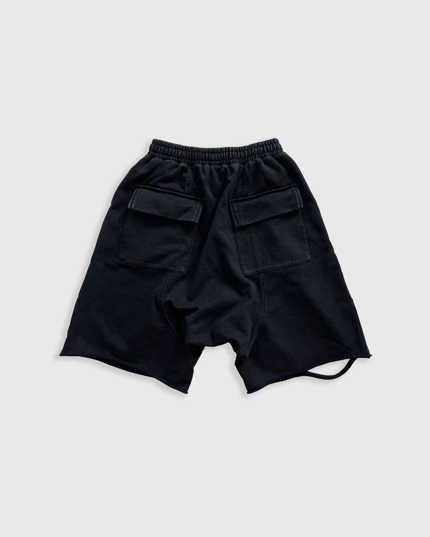 Drop-Crotch Distressed Shorts