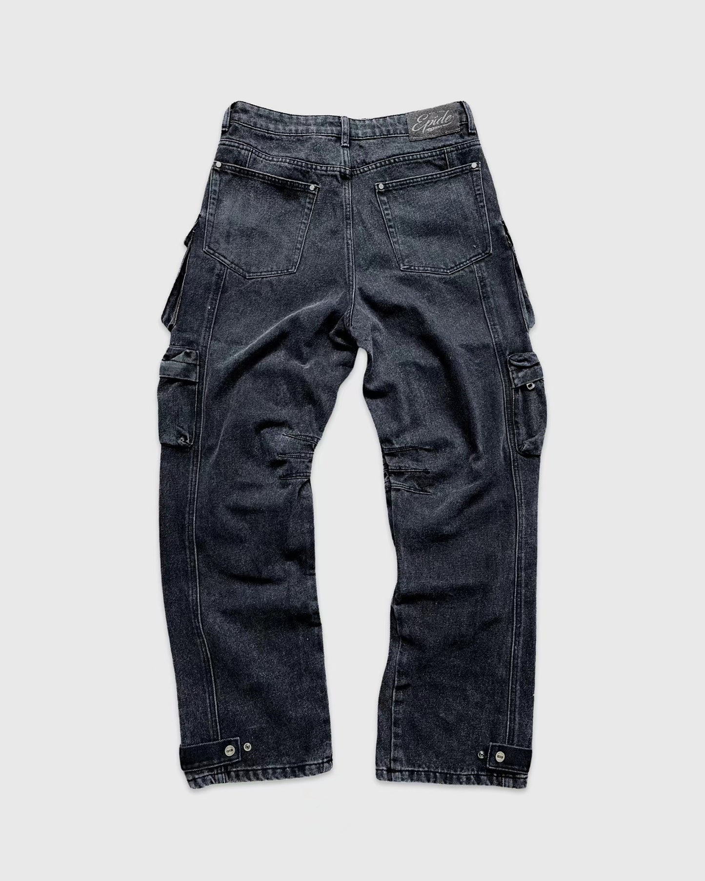 Multi Pocket Washed Cargo Jeans